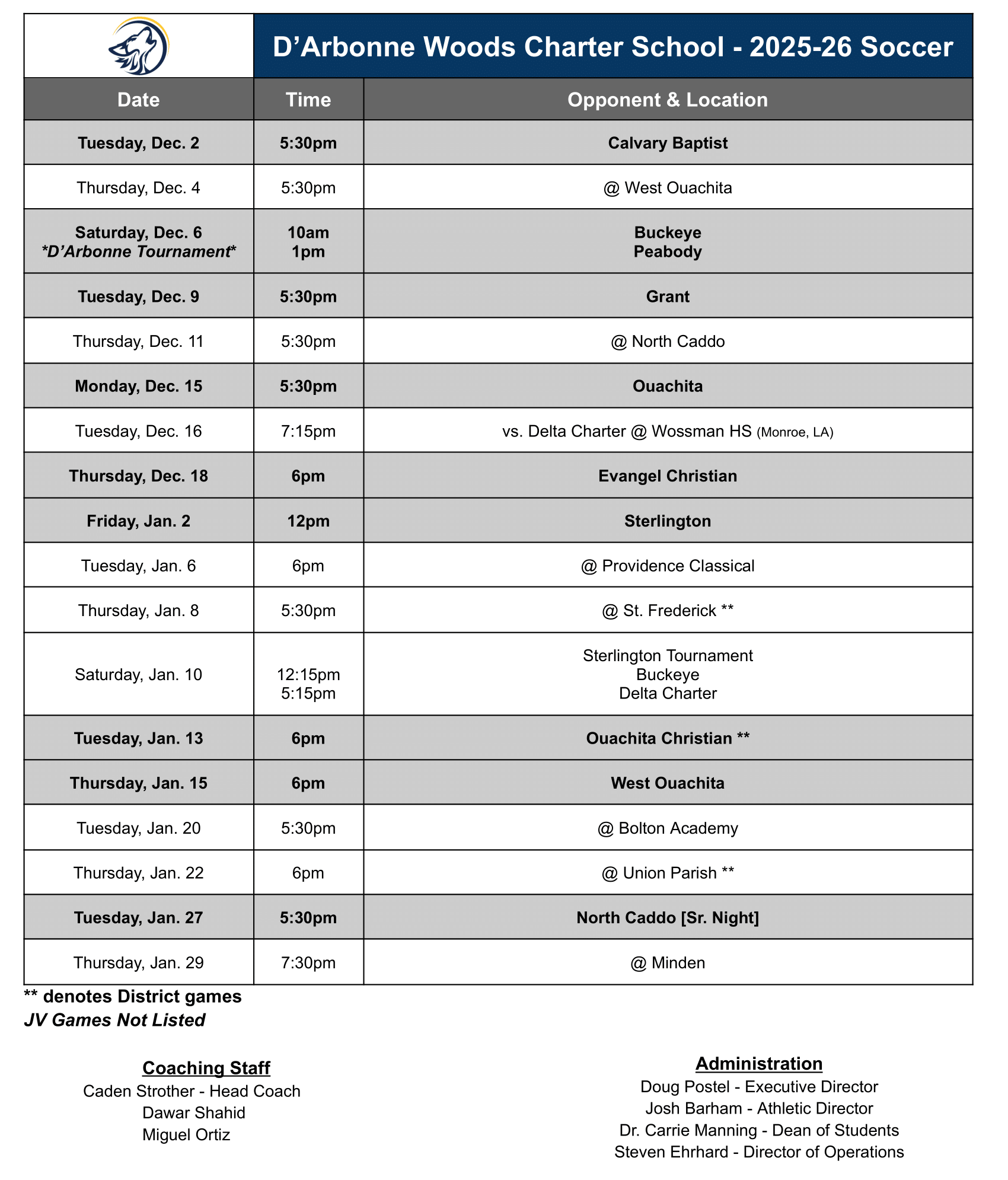 DWCS - (V) Soccer Schedule 25-26