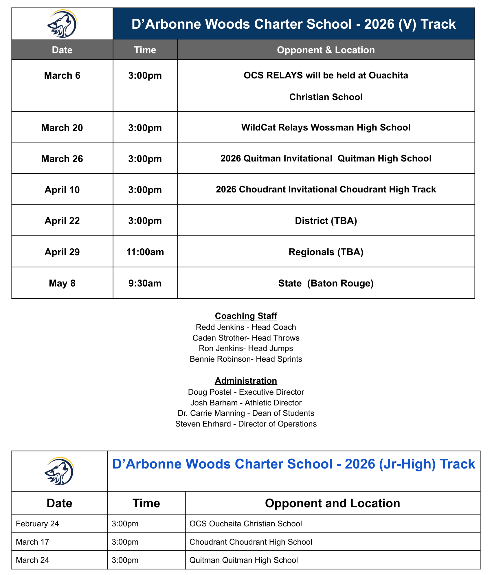 DWCS - Track Schedule 25-26